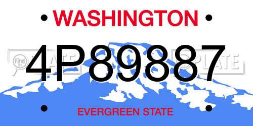 4P89887 Washington License Plate