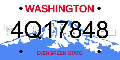 4Q17848 Washington License Plate
