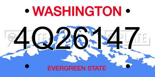 4Q26147 Washington License Plate