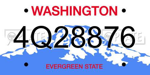 4Q28876 Washington License Plate