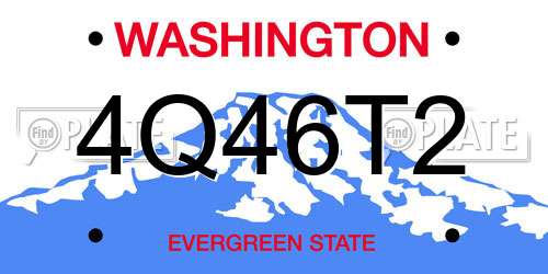 4Q46T2 Washington License Plate