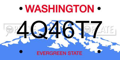 4Q46T7 Washington License Plate