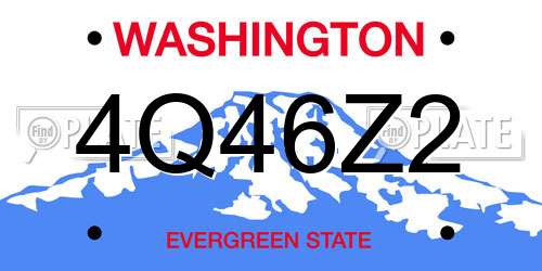 4Q46Z2 Washington License Plate