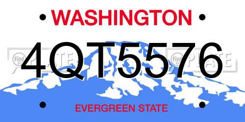 4QT5576 Washington License Plate