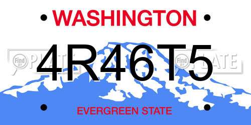 4R46T5 Washington License Plate