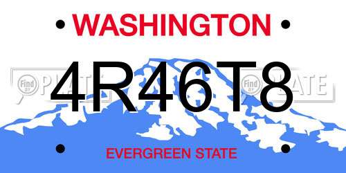4R46T8 Washington License Plate