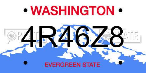 4R46Z8 Washington License Plate