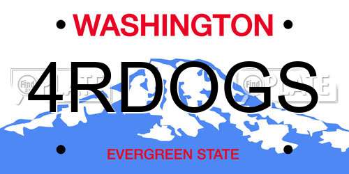 4RDOGS Washington License Plate