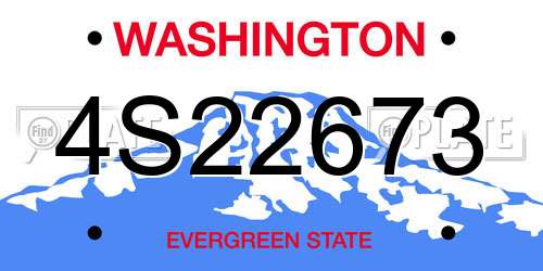 4S22673 Washington License Plate