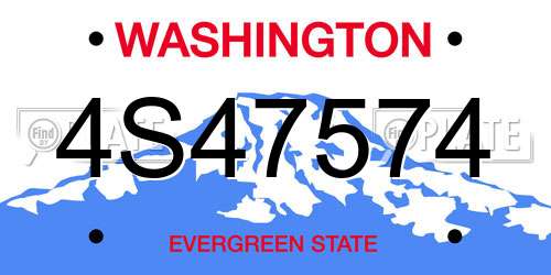 4S47574 Washington License Plate