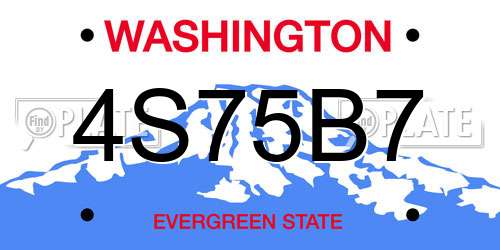 4S75B7 Washington License Plate