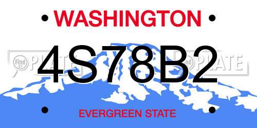 4S78B2 Washington License Plate