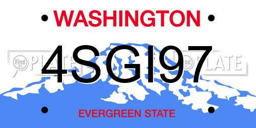 4SGI97 Washington License Plate