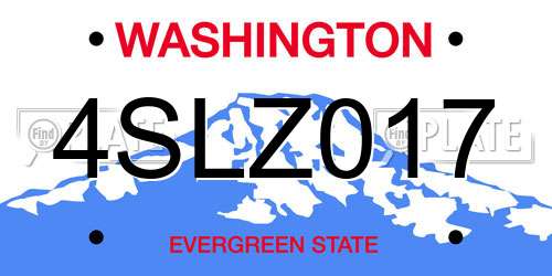 4SLZ017 Washington License Plate