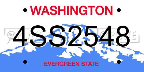 4SS2548 Washington License Plate