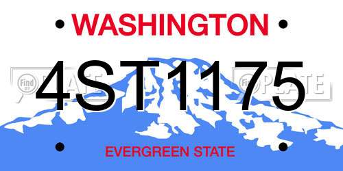 4ST1175 Washington License Plate