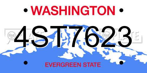4ST7623 Washington License Plate