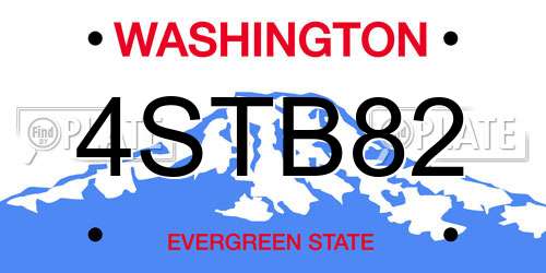 4STB82 Washington License Plate