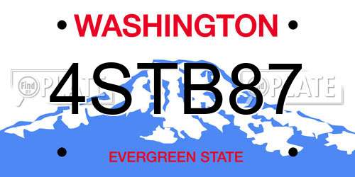 4STB87 Washington License Plate