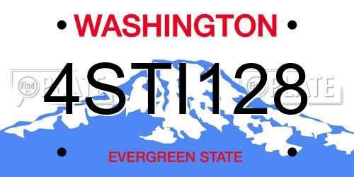 4STI128 Washington License Plate