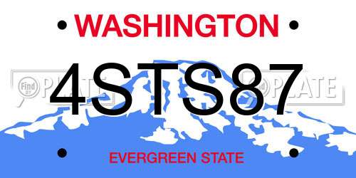 4STS87 Washington License Plate