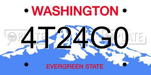 4T24G0 Washington License Plate