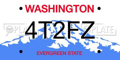 4T2FZ Washington License Plate