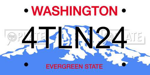 4TLN24 Washington License Plate
