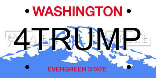 4TRUMP Washington License Plate