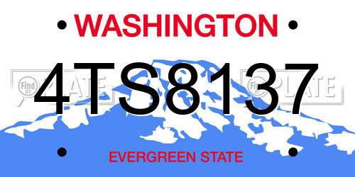 4TS8137 Washington License Plate