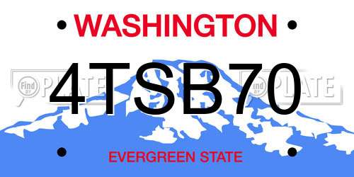 4TSB70 Washington License Plate