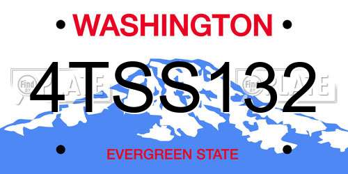 4TSS132 Washington License Plate