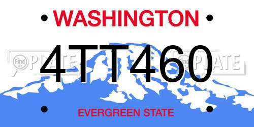 4TT460 Washington License Plate
