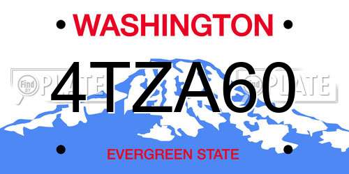 4TZA60 Washington License Plate