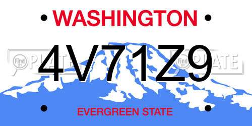 4V71Z9 Washington License Plate