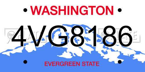 4VG8186 Washington License Plate