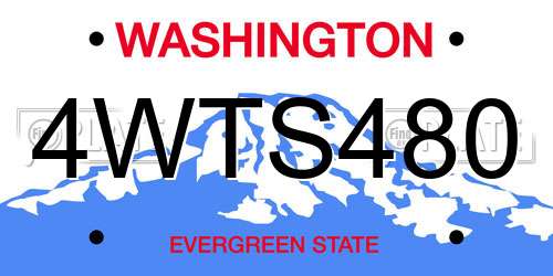 4WTS480 Washington License Plate