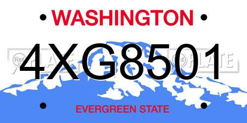 4XG8501 Washington License Plate