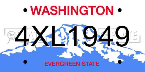 4XL1949 Washington License Plate