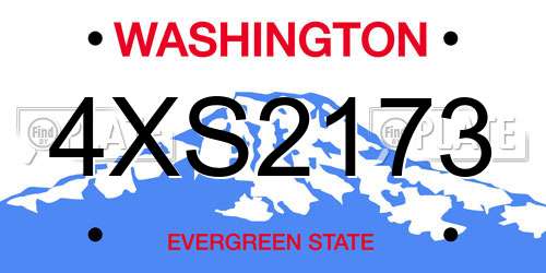 4XS2173 Washington License Plate