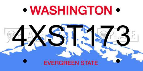 4XST173 Washington License Plate