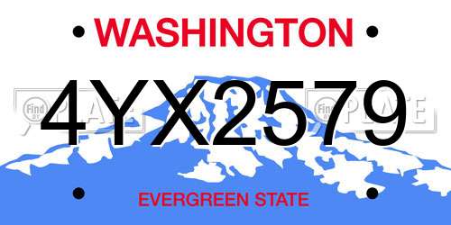 4YX2579 Washington License Plate
