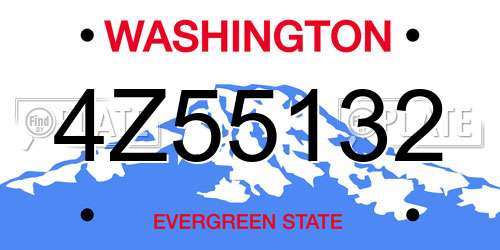 4Z55132 Washington License Plate