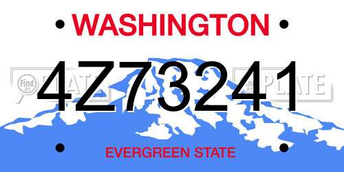 4Z73241 Washington License Plate