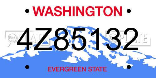 4Z85132 Washington License Plate