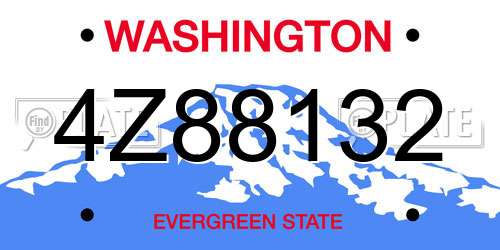 4Z88132 Washington License Plate