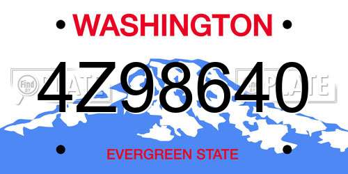 4Z98640 Washington License Plate