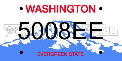 5008EE Washington License Plate