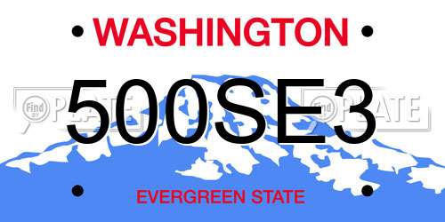 500SE3 Washington License Plate