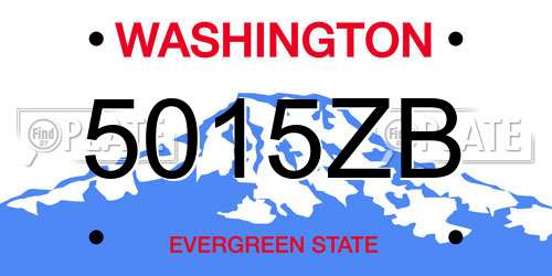 5015ZB Washington License Plate